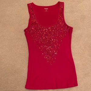 Express Women’s Pink Sequin Embellished Tank, MD